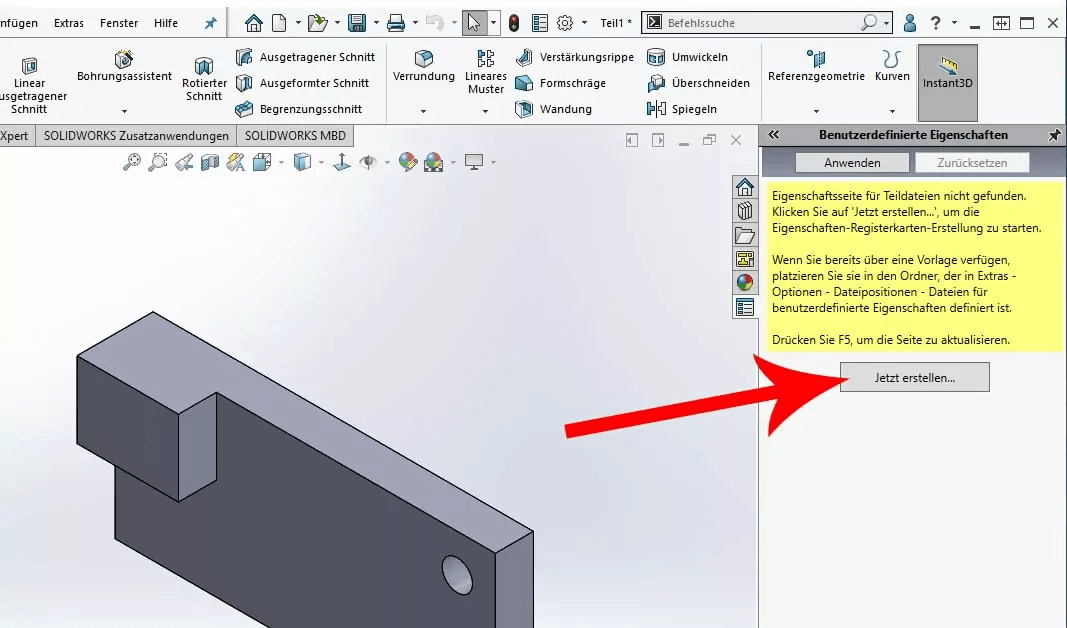 Benutzerdefinierte Eigenschaften in SOLIDWORKS Benutzerdefinierte Eigenschaften in SOLIDWORKS