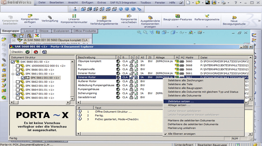 Die bidirektionale Schnittstelle zu SAP-PLM mit Porta X