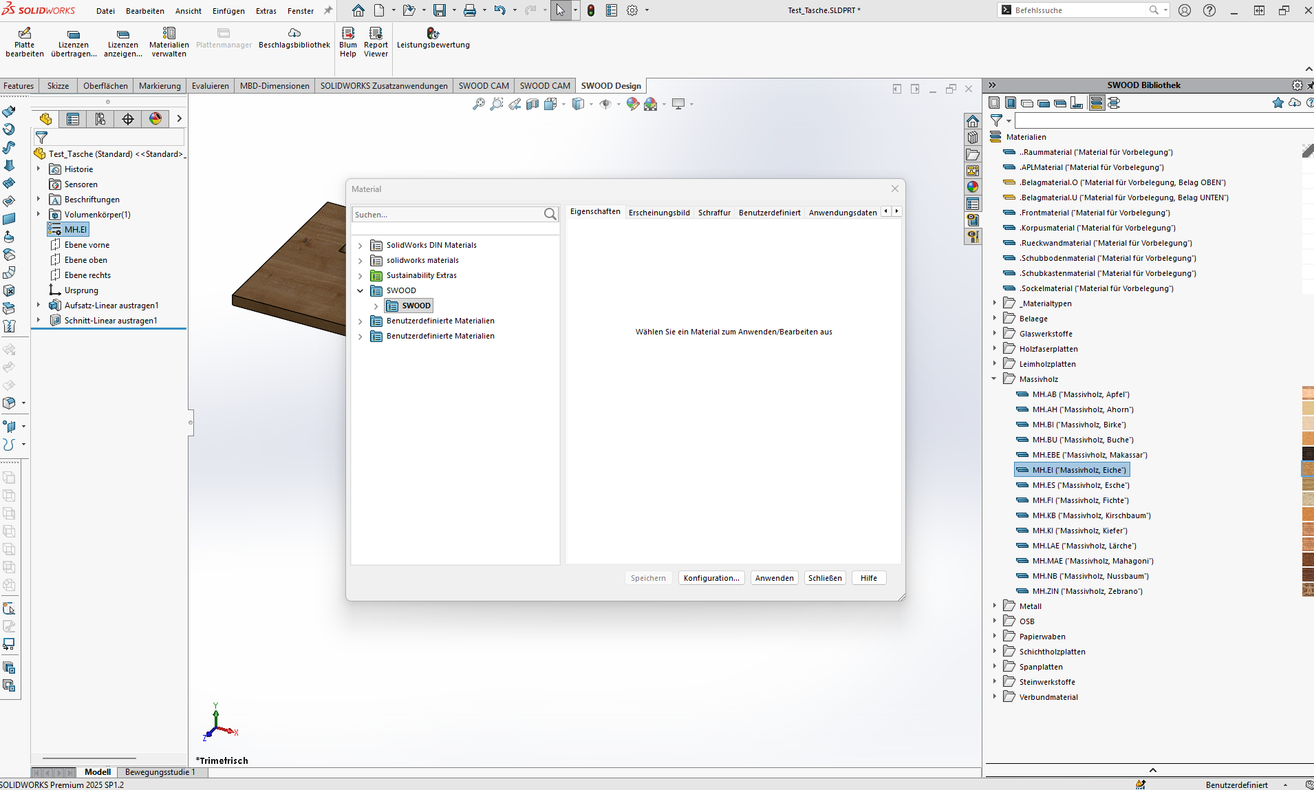 Bildschirmaufnahme SOLIDWORKS mit SWOOD