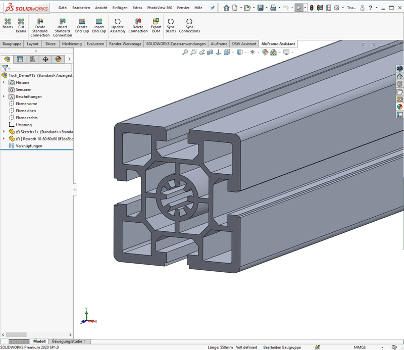 Stücklisten AluFrame Assistant