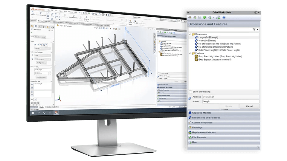 Mann am Arbeitsplatz – CAD-Automatisierung Ein Mann arbeitet an einem CAD-System mit Fokus auf Automatisierungsprozesse