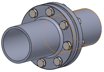 Flanschbaugruppe in technischer Darstellung