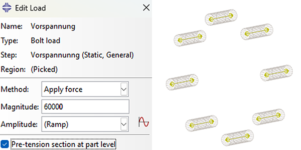 Vorspannkrafterstellung in ABAQUS