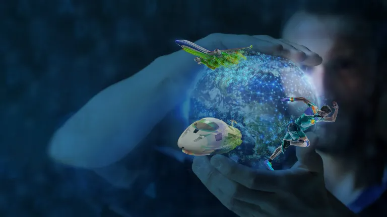Symbolische Darstellung einer vernetzten digitalen Welt mit Single Source of Truth