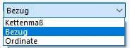 Auswahl der Bemessungsart in einer CAD-Skizze zur Definition von Massen