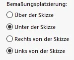 Platzierung von Bemassungen in einer CAD-Skizze zur exakten Definition von Geometrie