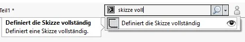 Darstellung des Aufrufs der Befehlszeile in SOLIDWORKS