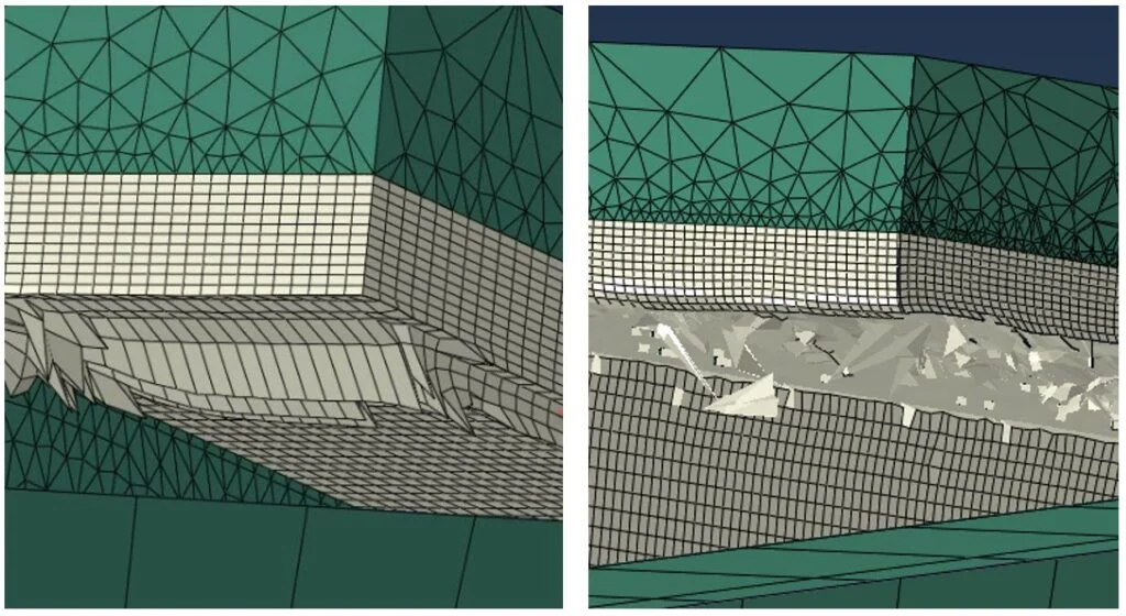 Halbmodell Zerspanungsberechnung mit Abaqus