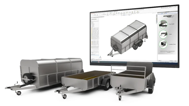 Visualisierung der Vorteile von CAD-Automation bei der Konstruktion von Anhängern